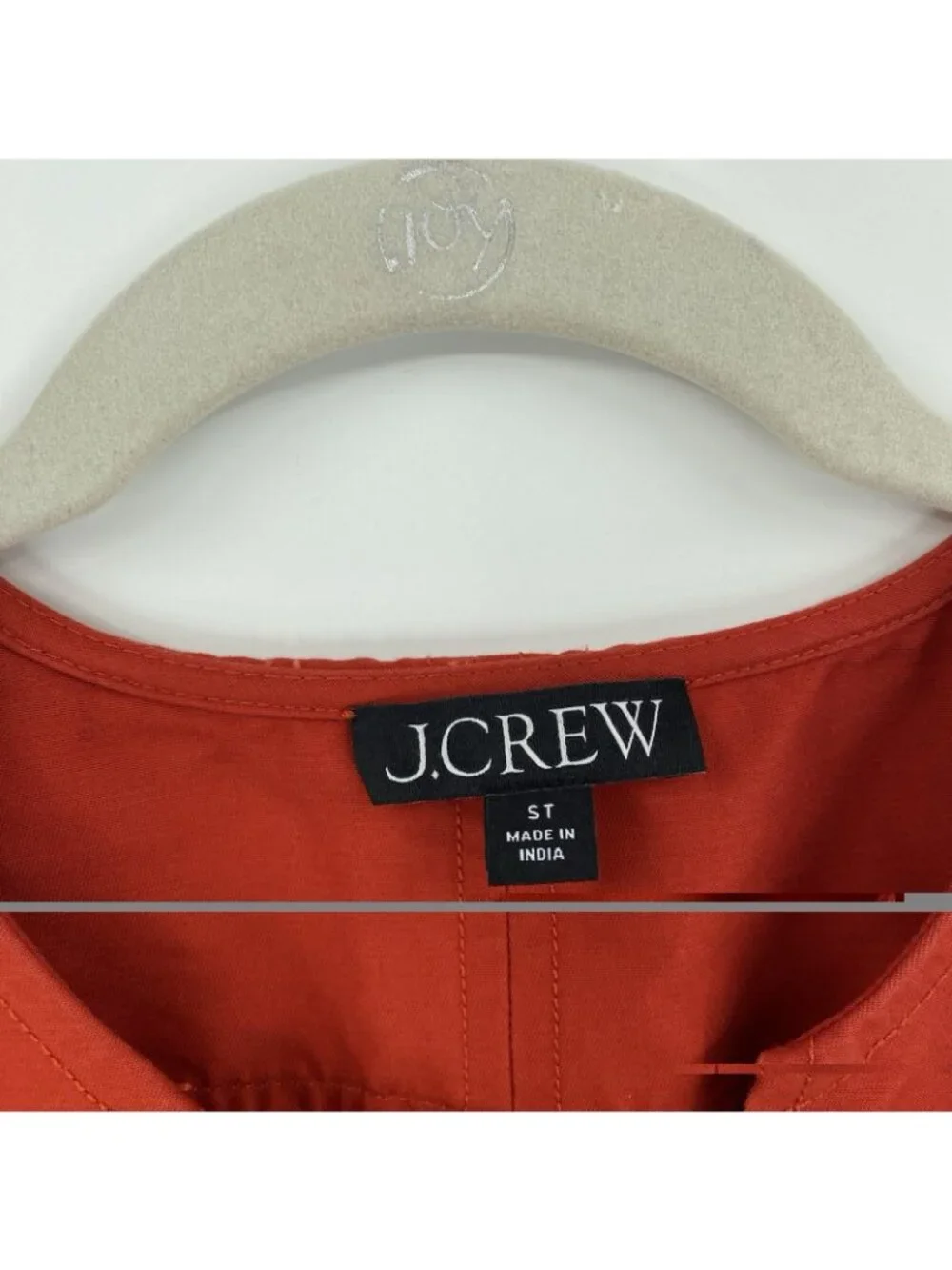J Crew Size ST Patch-Pocket Pullover Dress Structured Cotton Poplin Orange